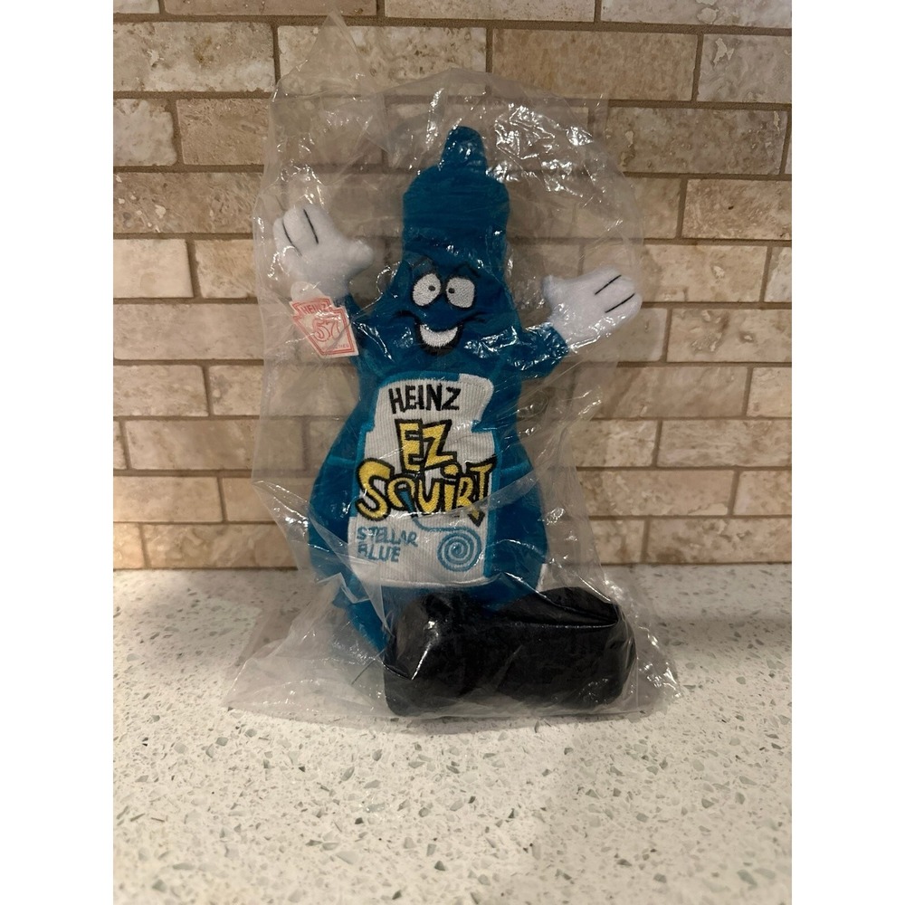 Heinz ‎ EZ SQUIRT KETCHUP PLUSH BEANBAG  RARE Stellar Blue new #112